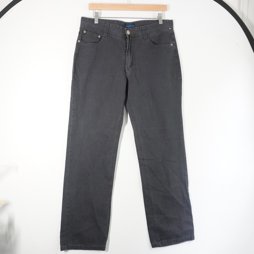 Burberry London Blue Label Pants Mens 33 Gray Embroidered Logo Designer Luxury